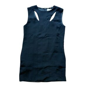 Line and Dot Sleeveless Black Dress